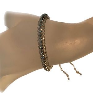 Hand Crafted Silver Tennis Bracelet (Can be customised: colours, clasp, length)